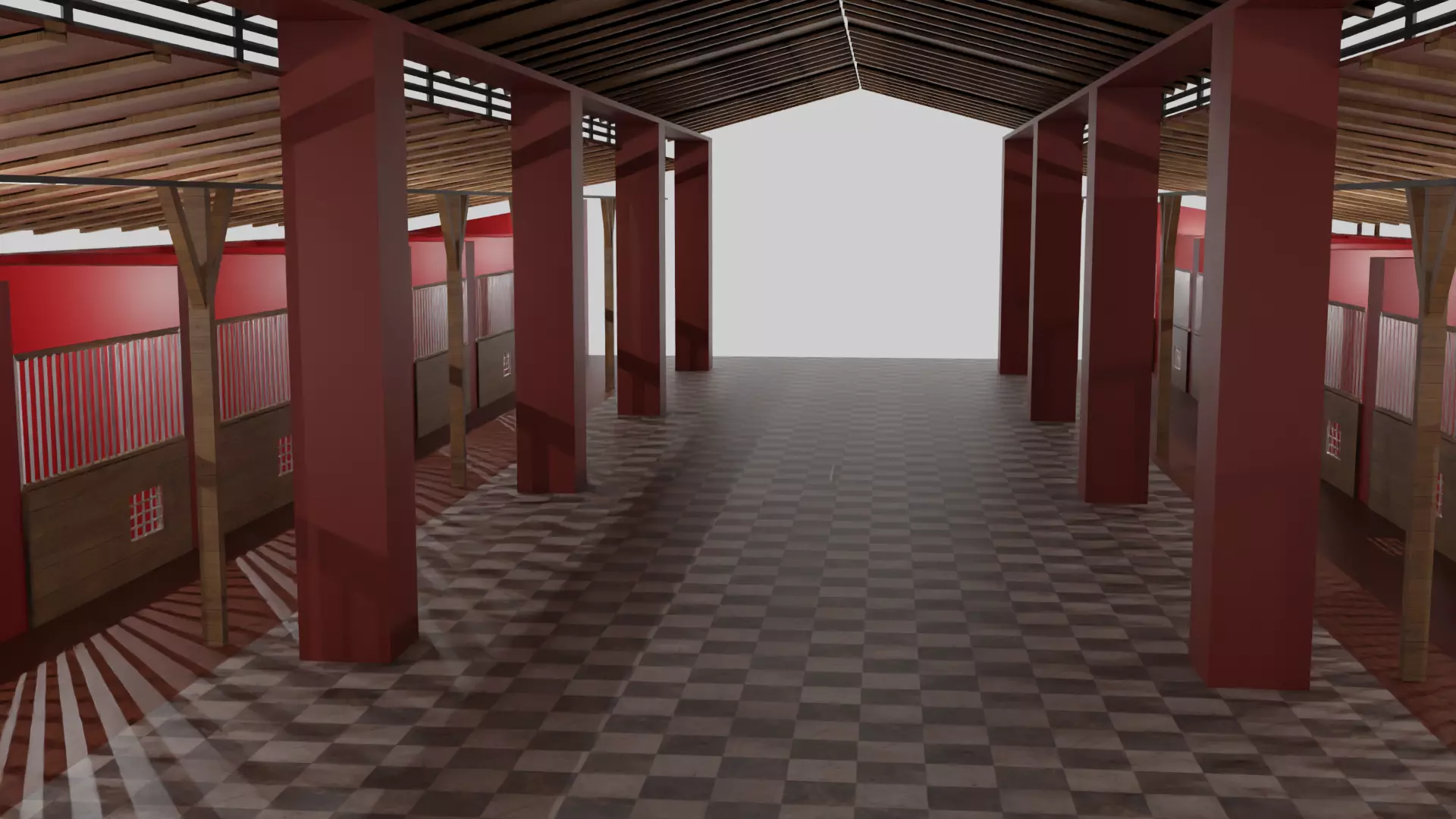 Horse Stable Low-poly 3D model_0