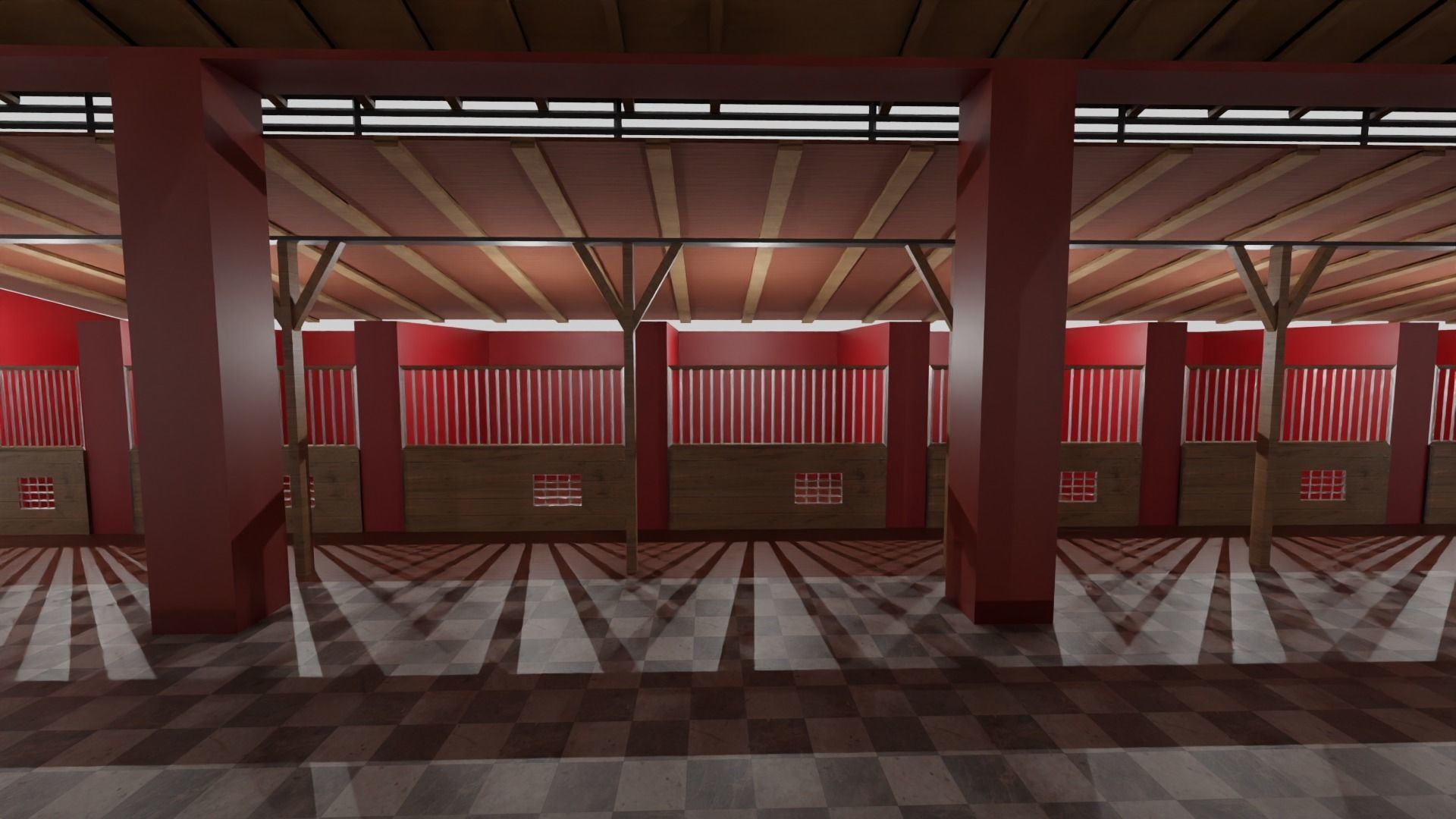 Horse Stable Low-poly 3D model_3