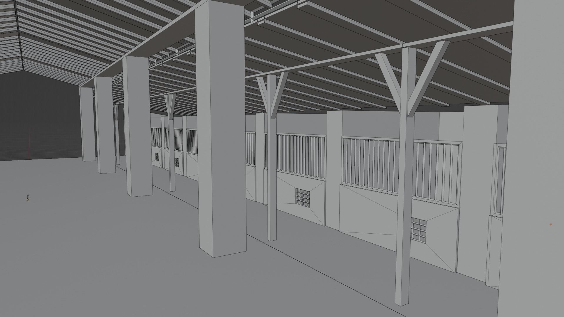 Horse Stable Low-poly 3D model_8