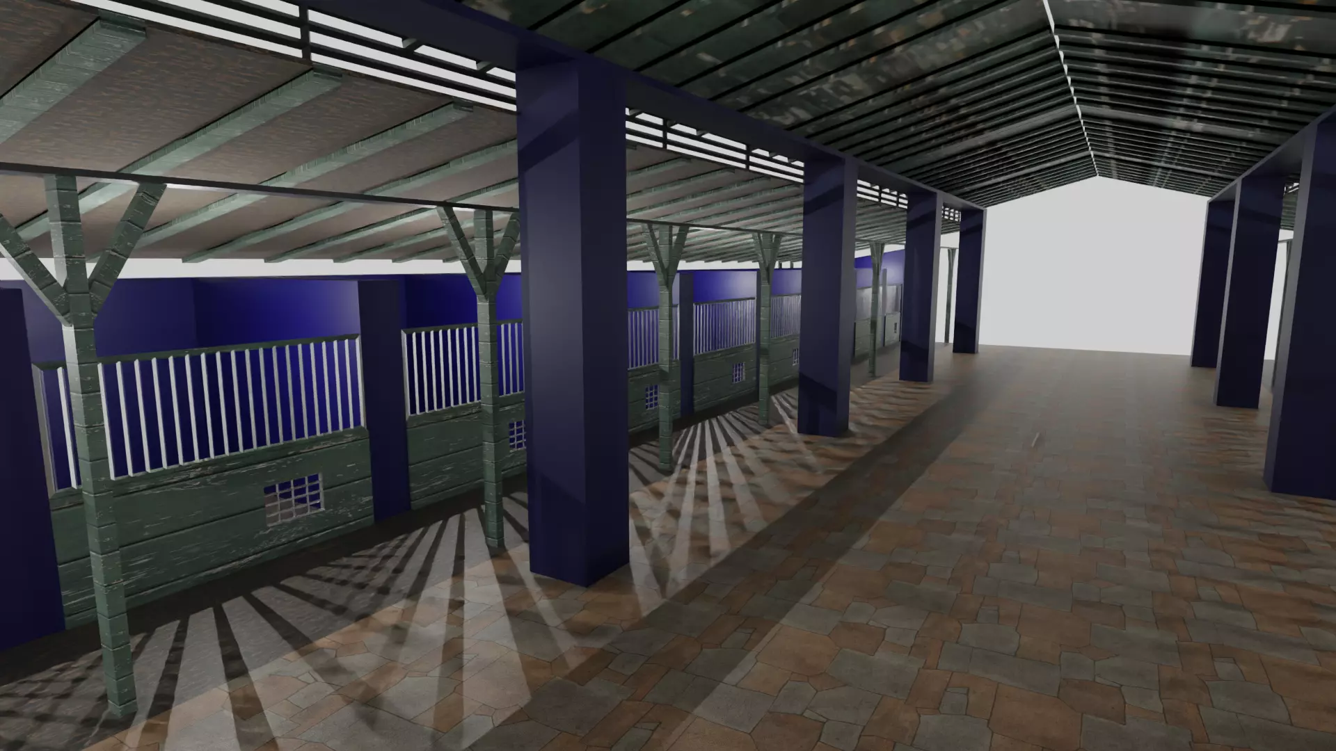 Horse Stable Low-poly 3D model