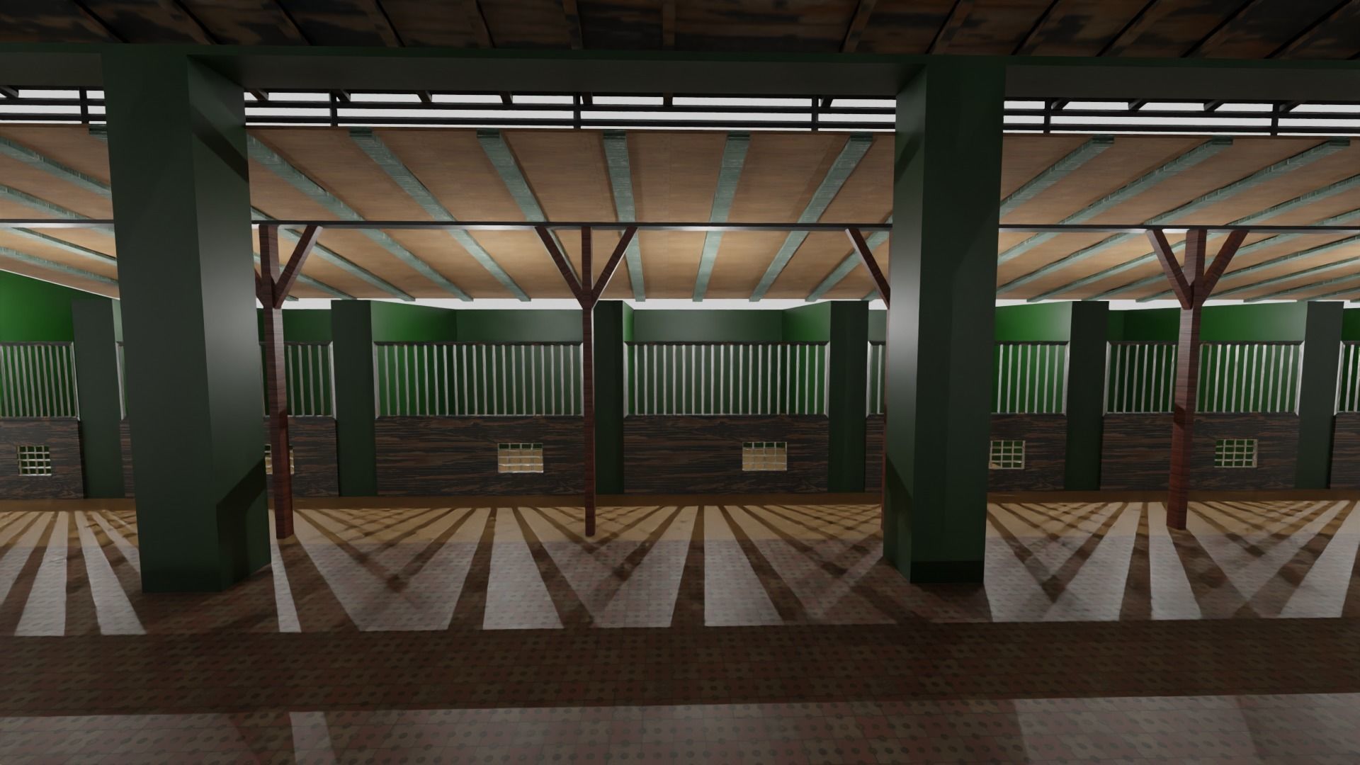 Horse Stable Low-poly 3D model_4