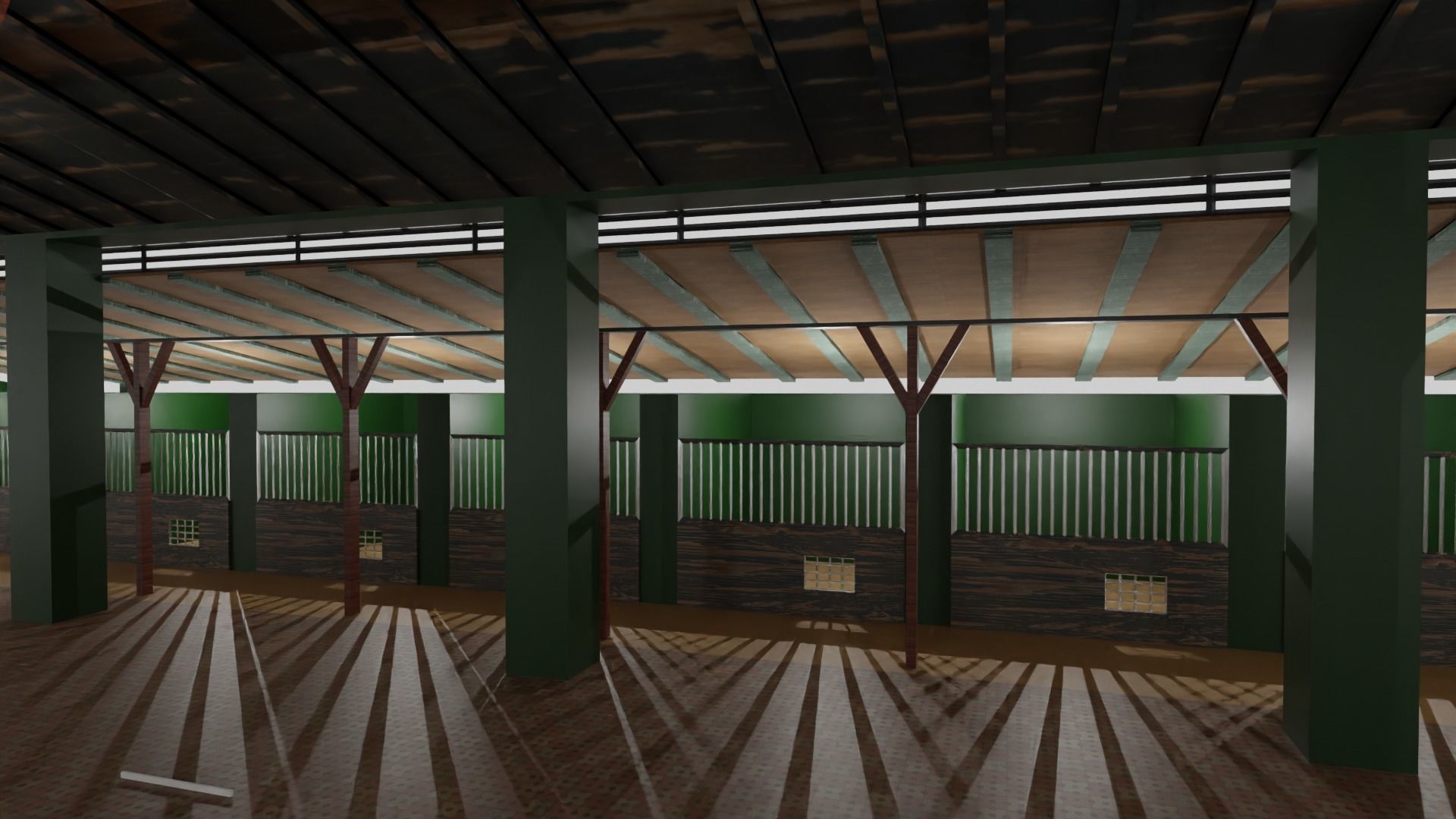 Horse Stable Low-poly 3D model_5