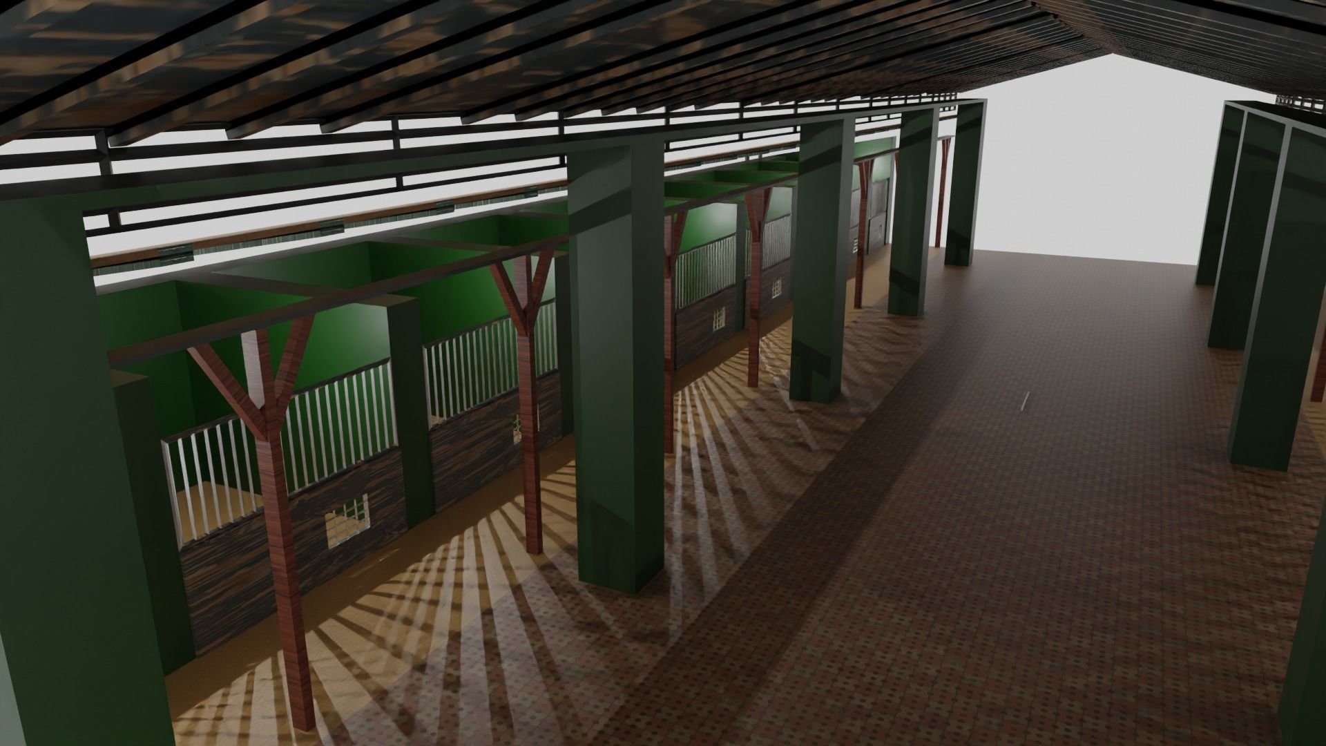 Horse Stable Low-poly 3D model_6