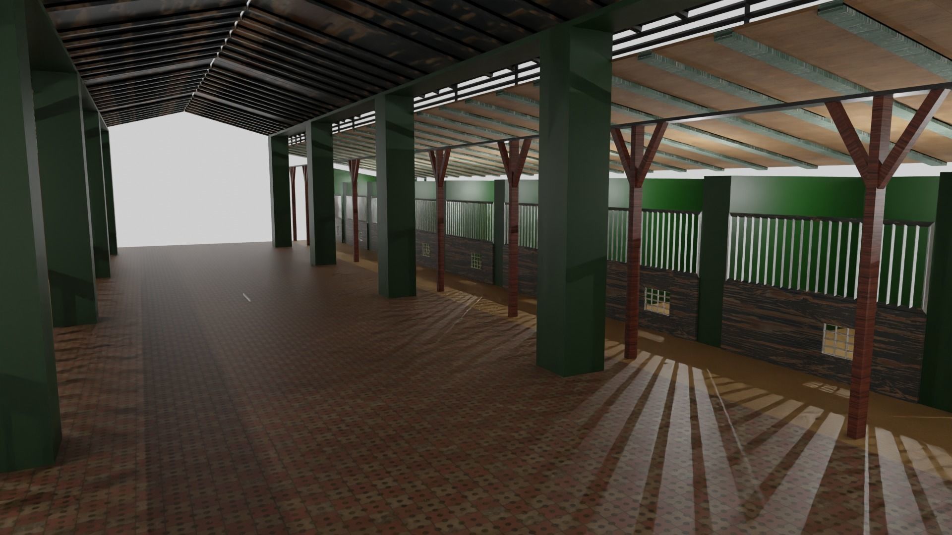 Horse Stable Low-poly 3D model_3