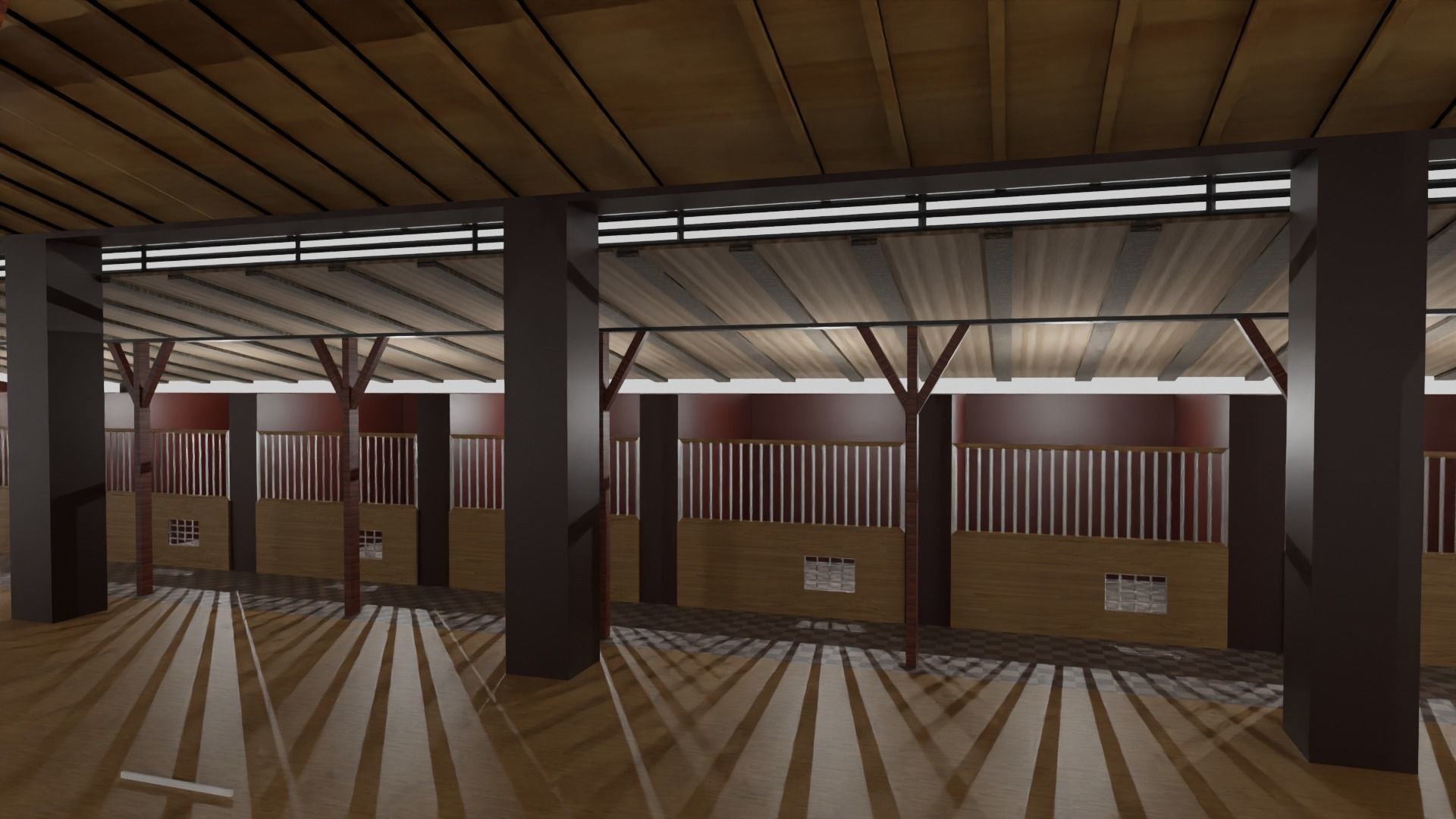 Horse Stable Low-poly 3D model_4