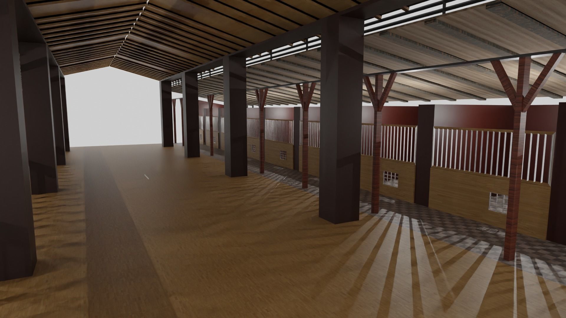 Horse Stable Low-poly 3D model_3