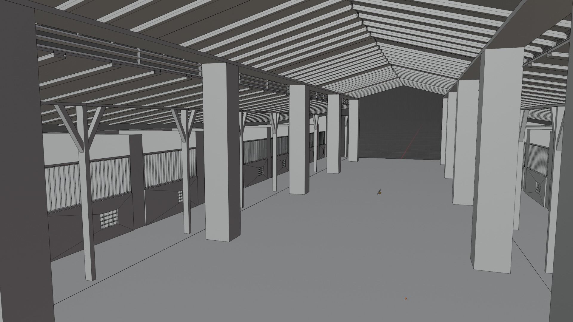 Horse Stable Low-poly 3D model_7