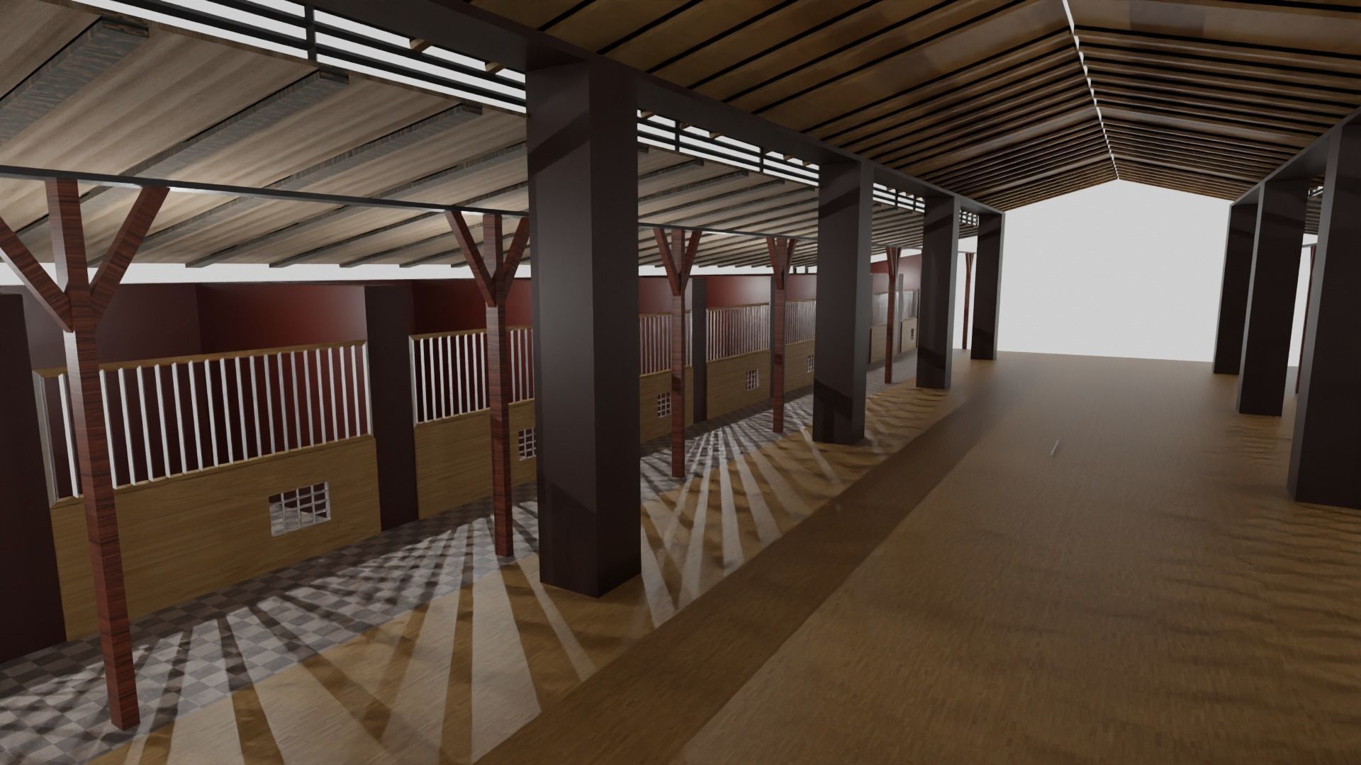 Horse Stable Low-poly 3D model_2