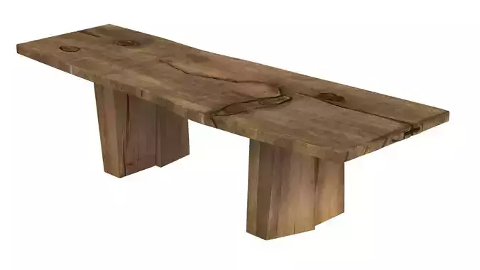 Sculpted Massive Dining Table V9 3D model