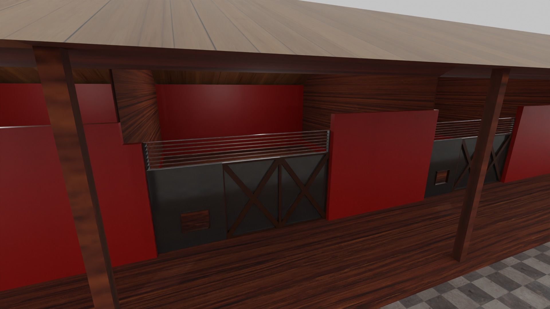 Horse Stable Low-poly 3D model_6