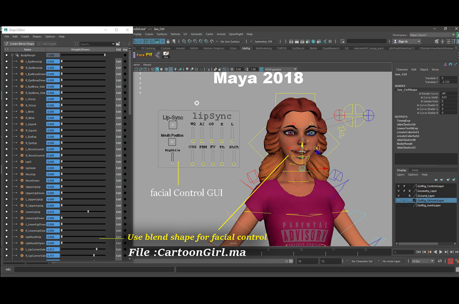Cartoon Life Rigs 3D model Cartoon Girl Rig VR / AR / low-poly | CGTrader