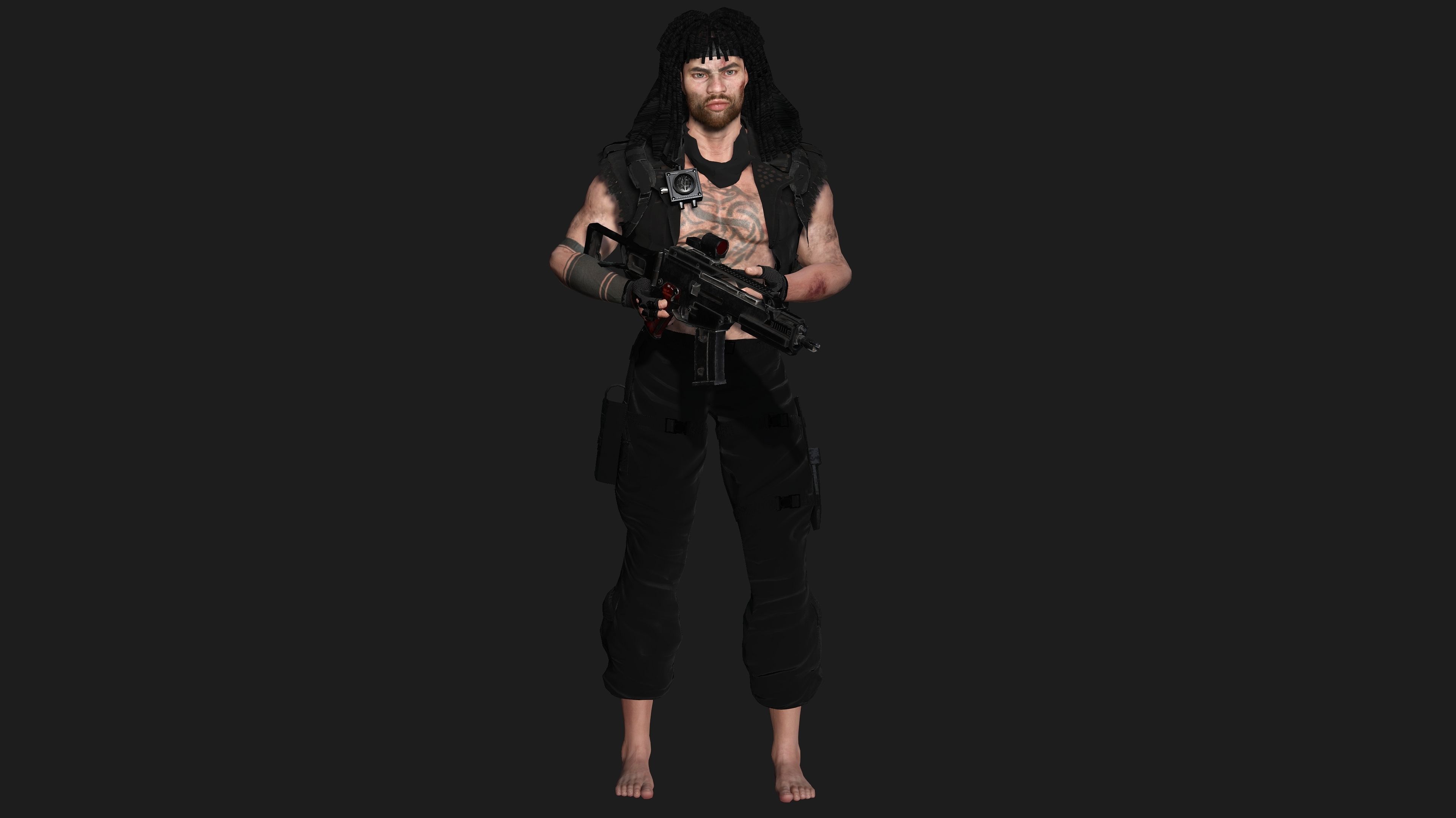 AAA 3D REALISTIC MAN CHARACTER -SHOOTER  ACTION HEROES RAMBO Low-poly 3D model_8