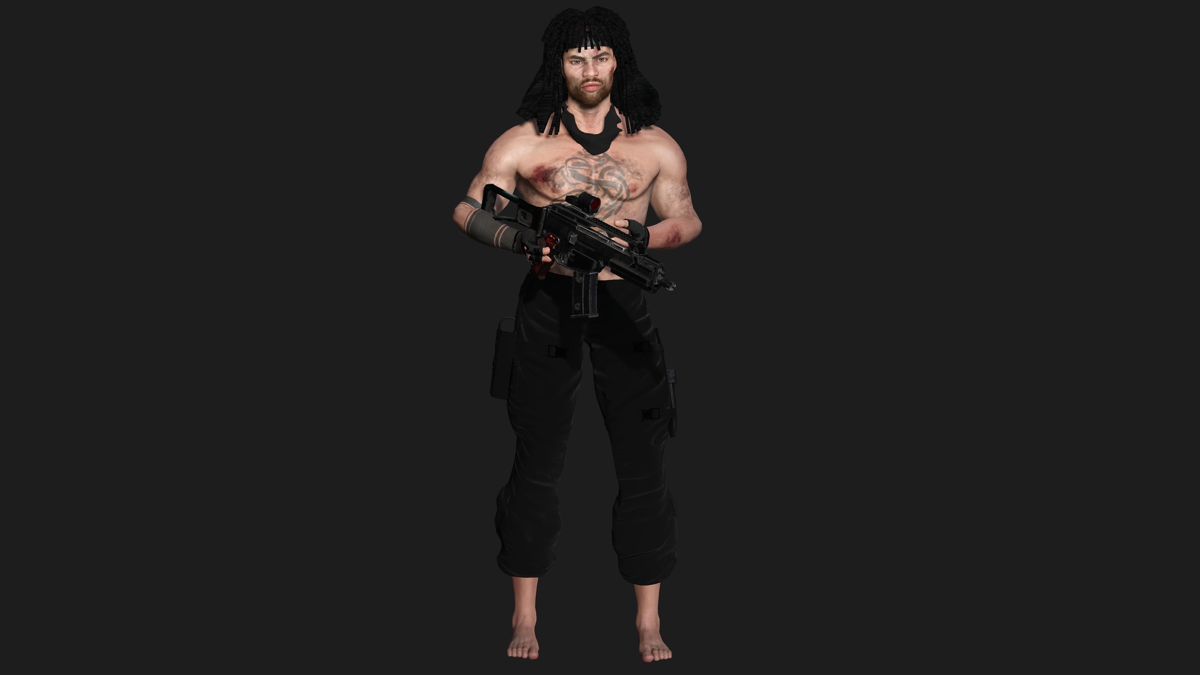 AAA 3D REALISTIC MAN CHARACTER -SHOOTER  ACTION HEROES RAMBO Low-poly 3D model_12