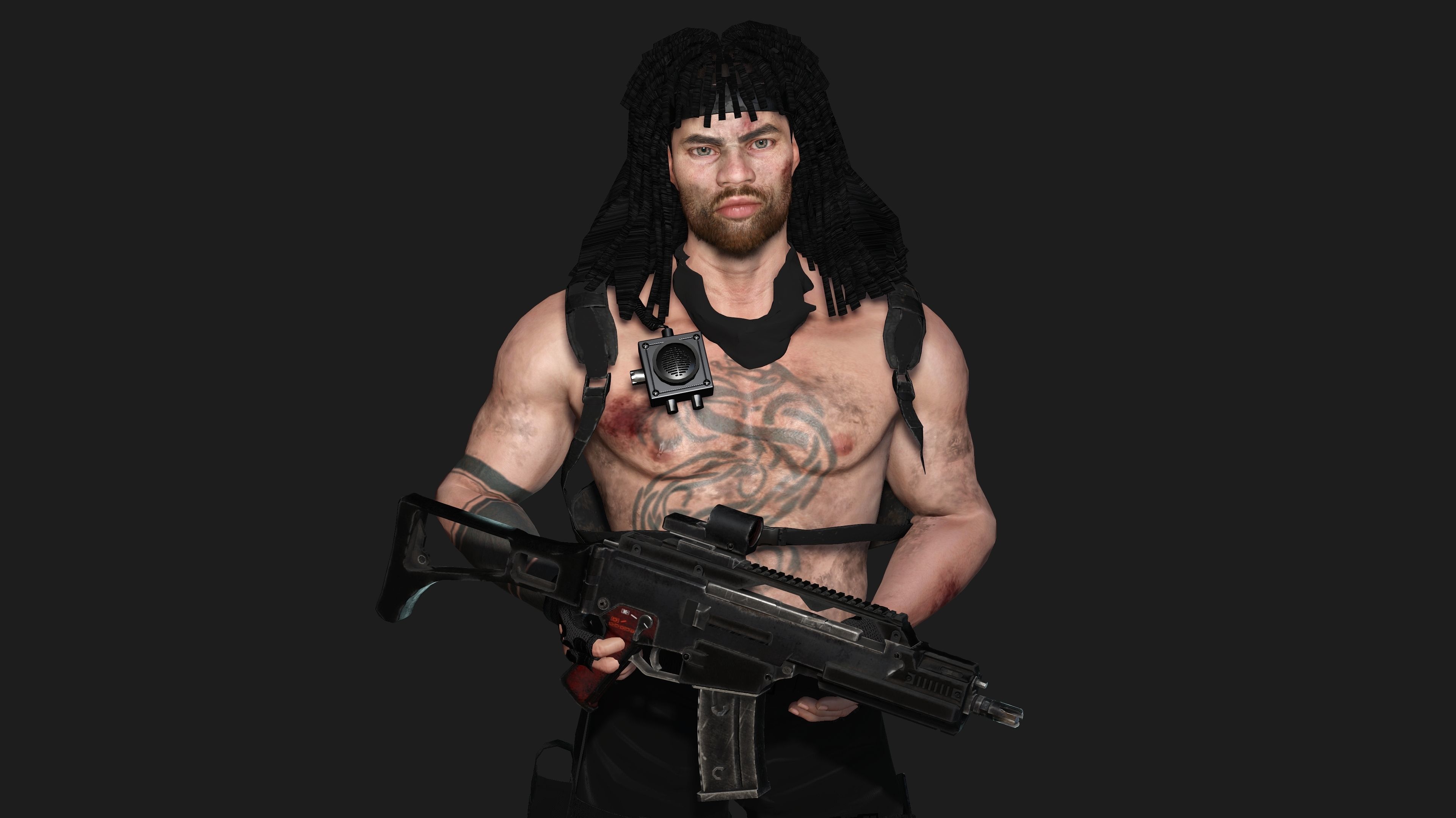 AAA 3D REALISTIC MAN CHARACTER -SHOOTER  ACTION HEROES RAMBO Low-poly 3D model_7