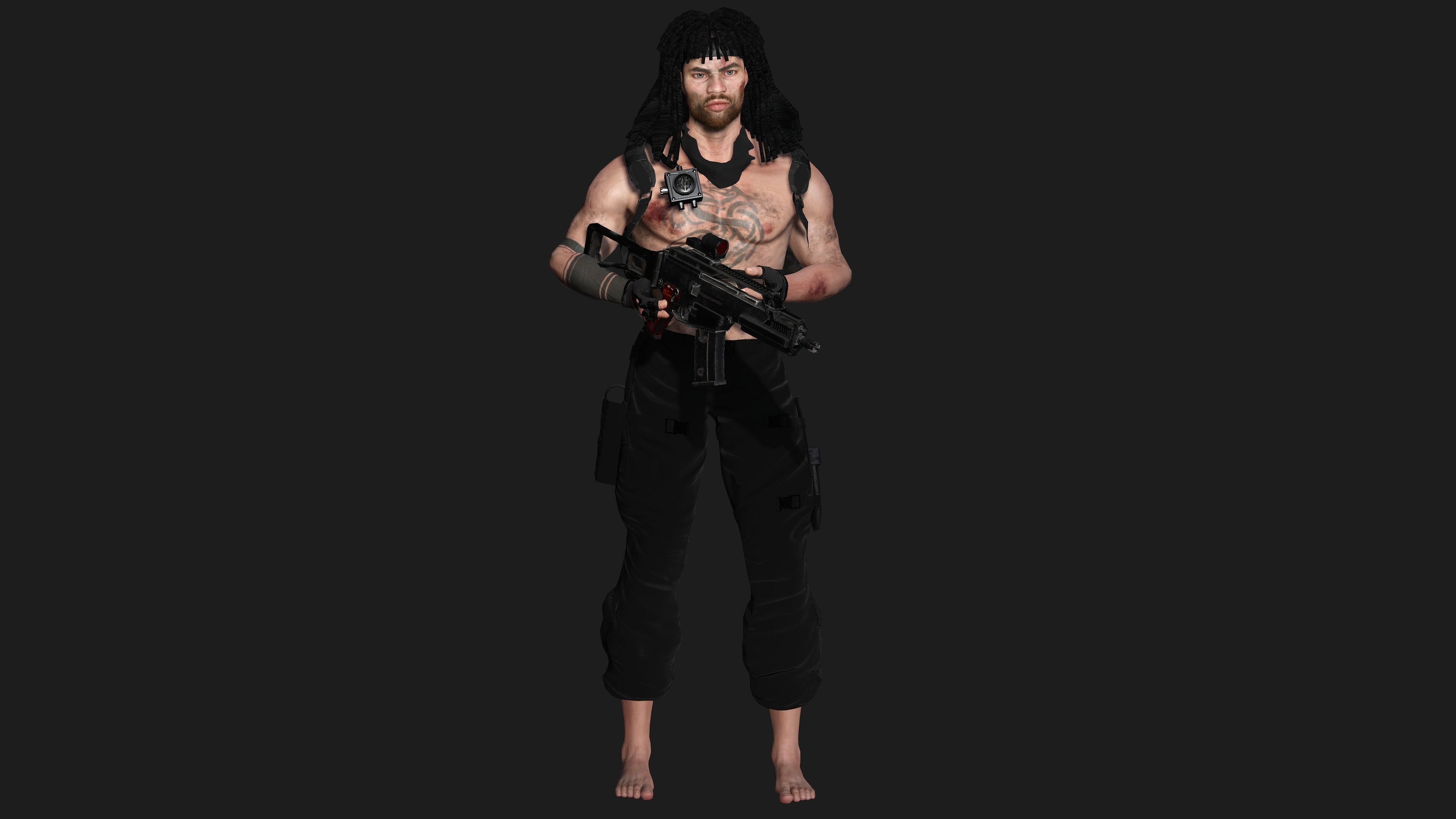 AAA 3D REALISTIC MAN CHARACTER -SHOOTER  ACTION HEROES RAMBO Low-poly 3D model_11
