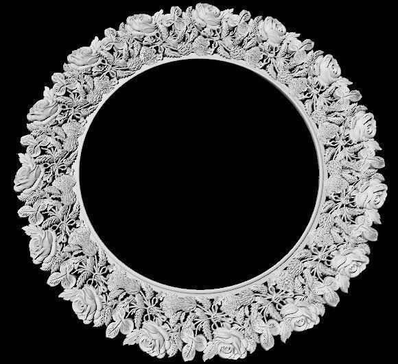 carved mirror 3D model_2