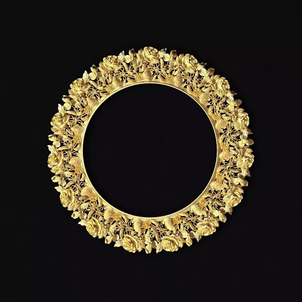 carved mirror 3D model_0