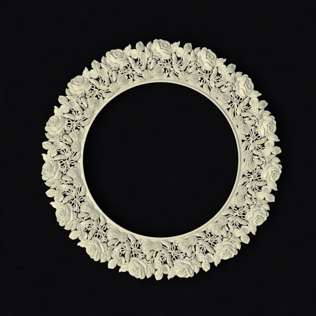 carved mirror 3D model_1