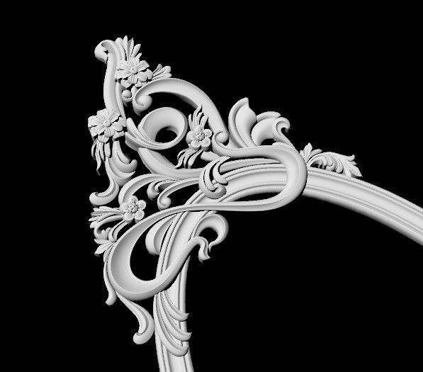 carved mirror 3D model_3