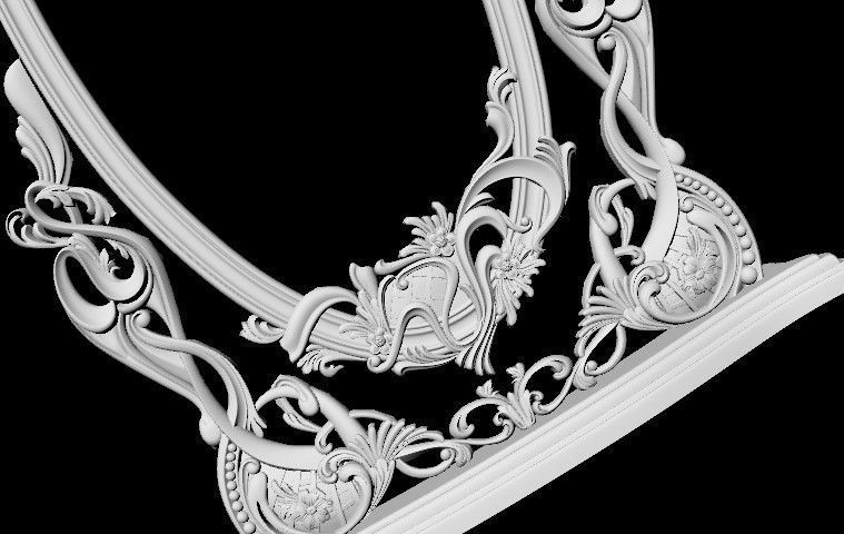 carved mirror 3D model_4