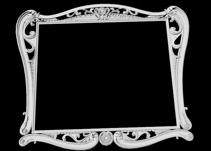 carved mirror 3D model_2