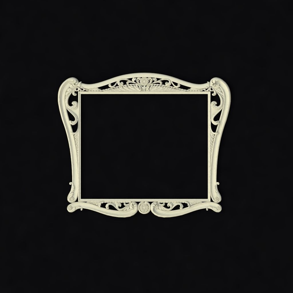 carved mirror 3D model_1