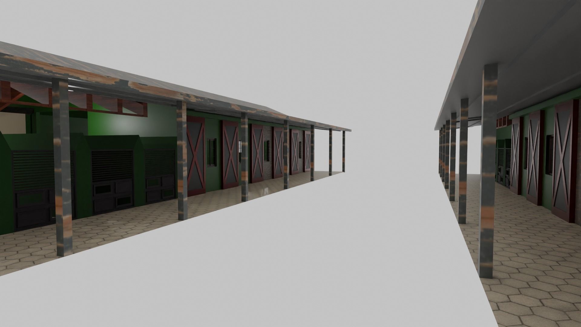 Horse Stable Low-poly 3D model_6