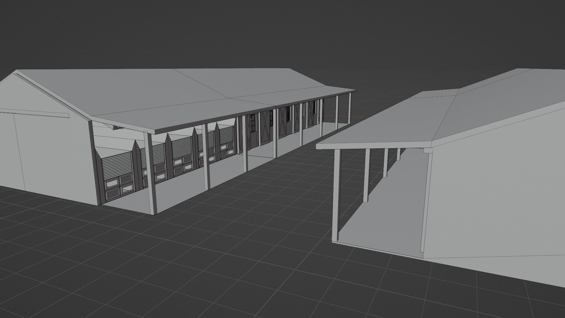 Horse Stable Low-poly 3D model_7