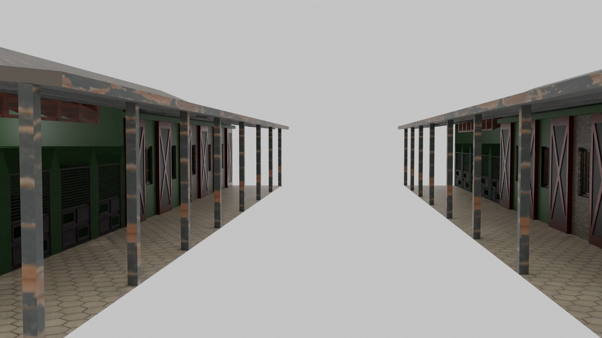 Horse Stable Low-poly 3D model_1