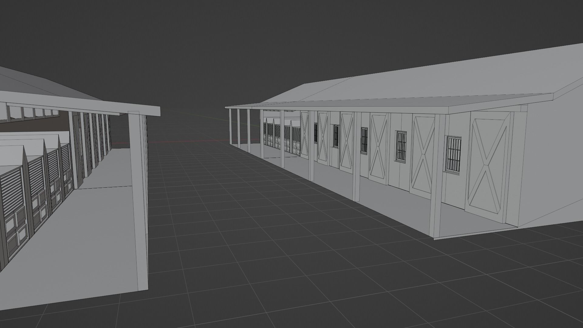 Horse Stable Low-poly 3D model_8
