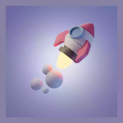 Low-poly little rocket