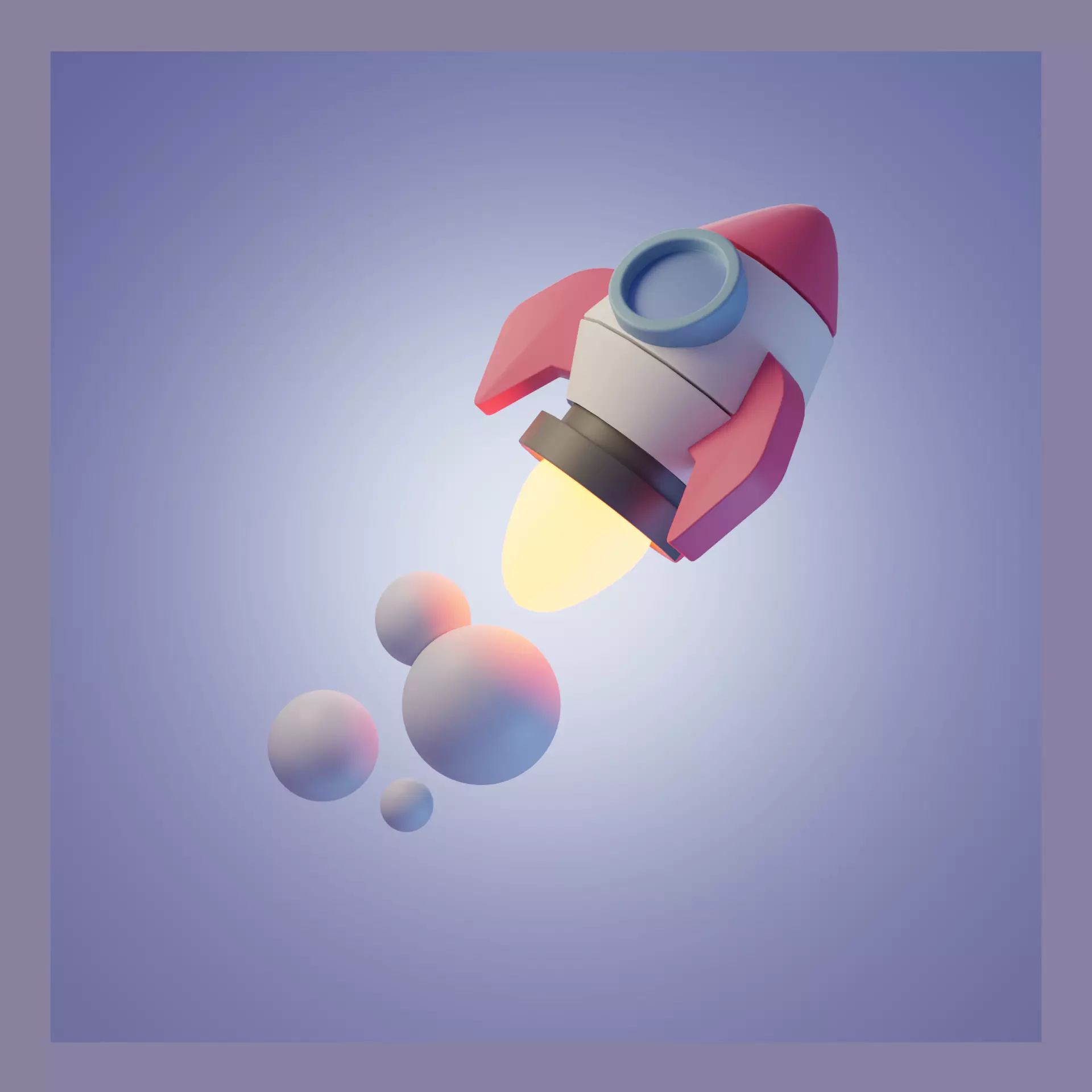 Low-poly little rocket Low-poly 3D model