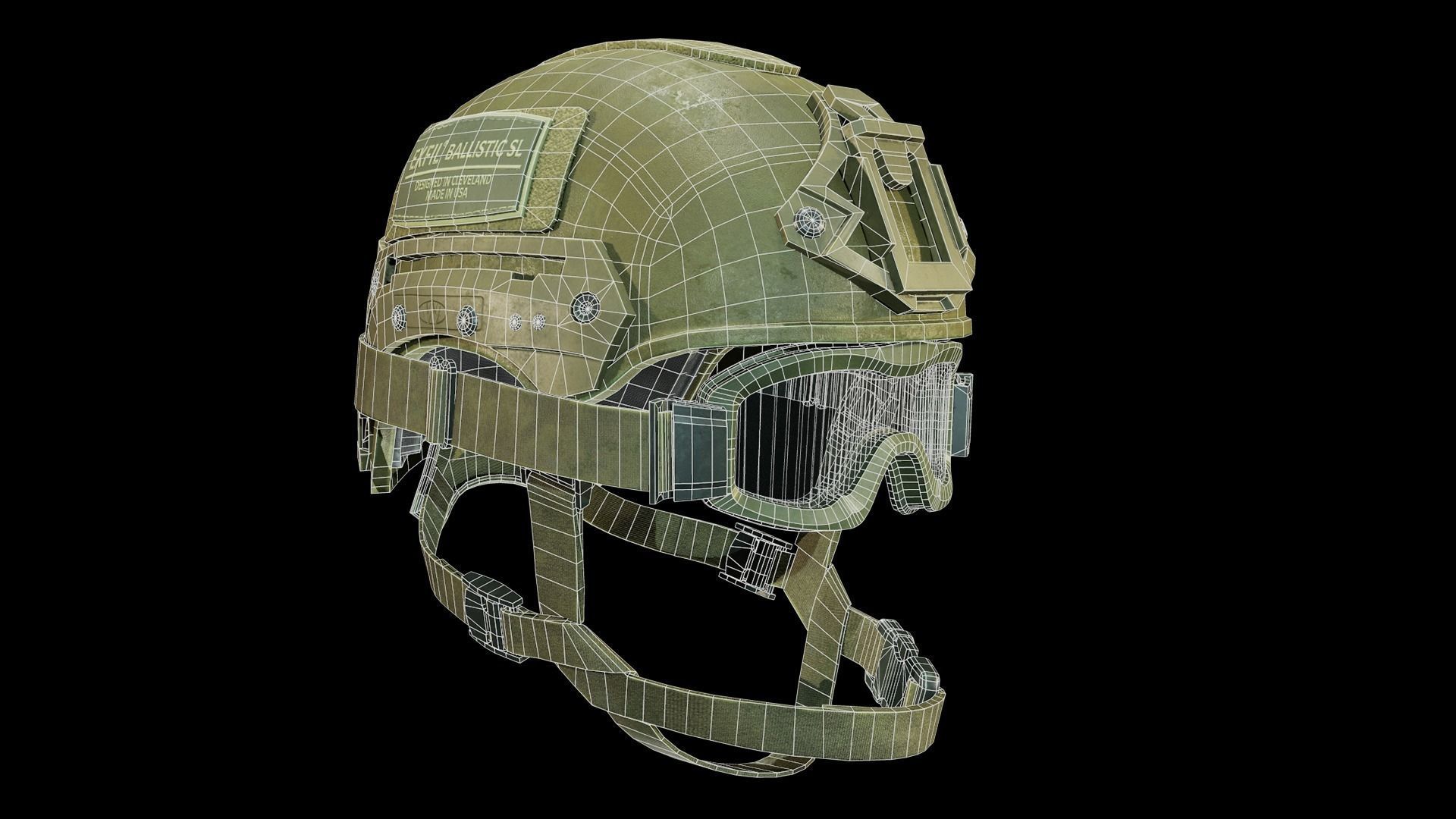 Exfil Ballistic Helmet with Goggles 3D model CGTrader