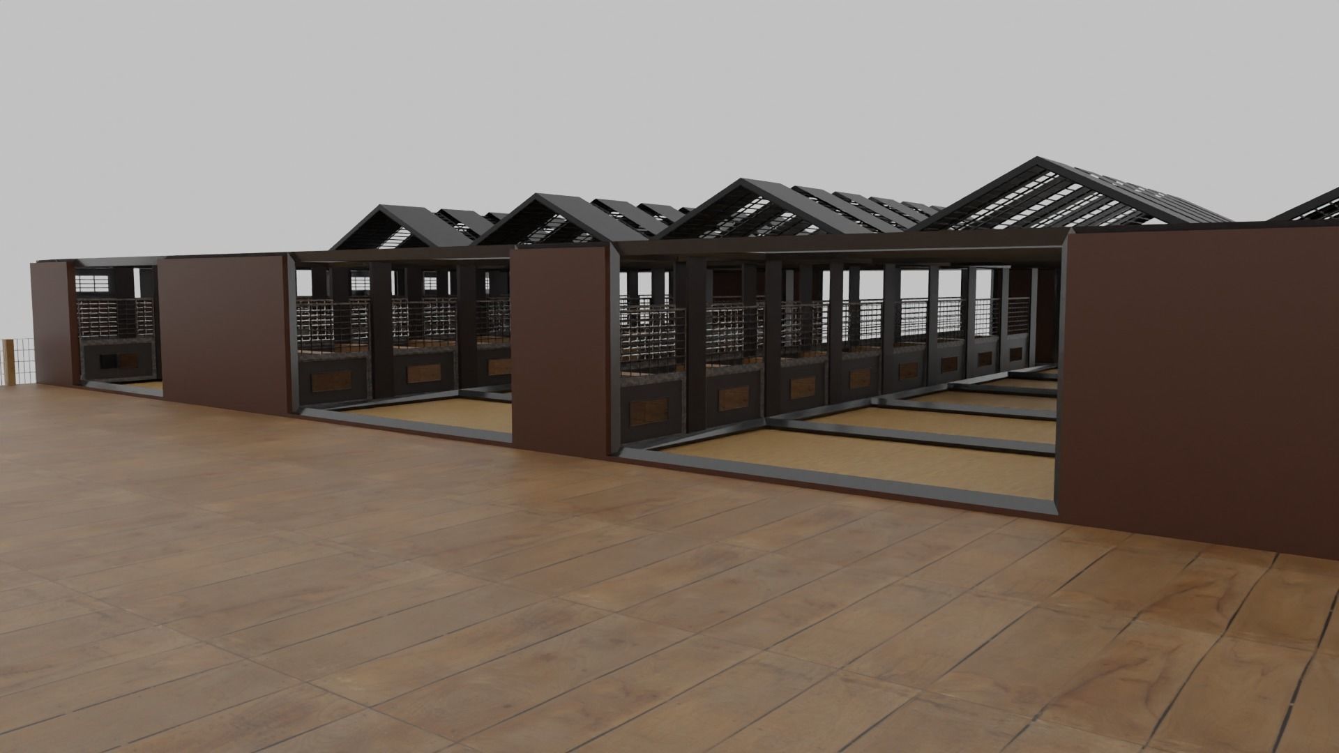 Horse Stable Low-poly 3D model_3