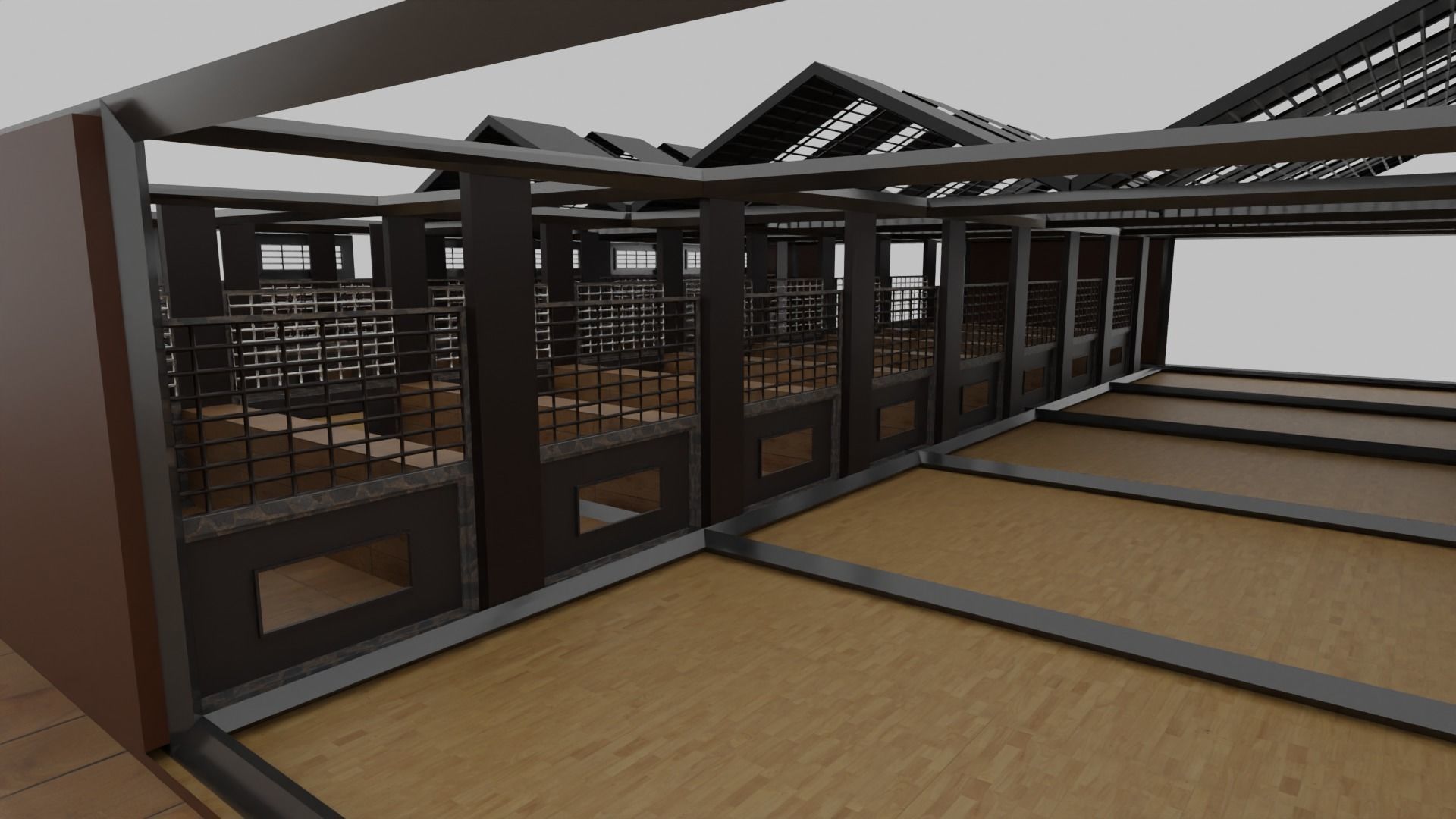 Horse Stable Low-poly 3D model_5