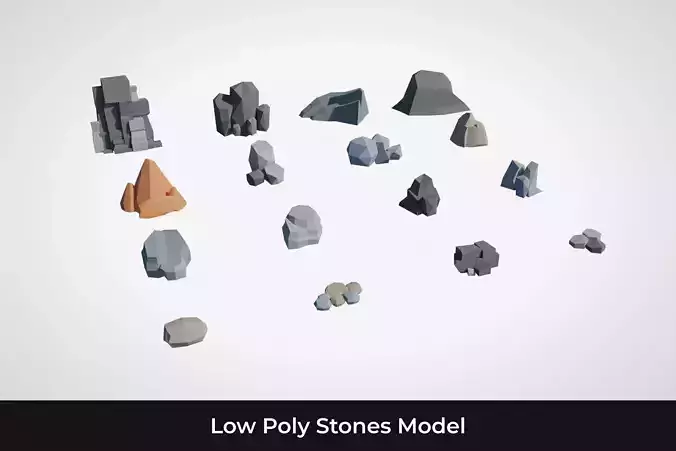 Low Poly Stone 3D Models