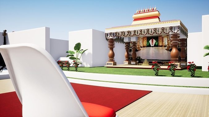 Marriage Hall aerial view 3D model