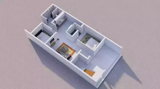 House  Aerial view  3D model