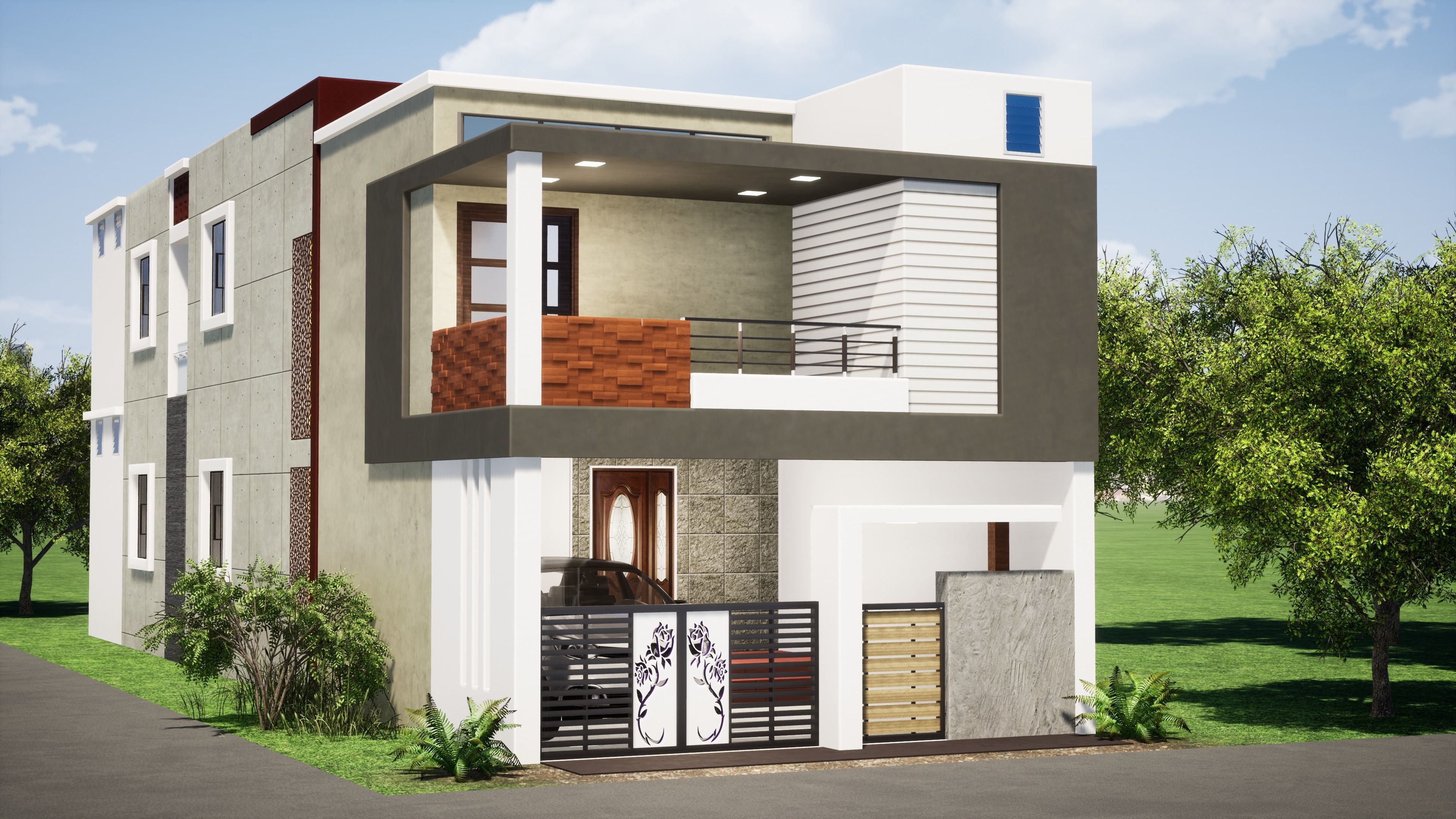 House  123 with aerial views 3D model_5