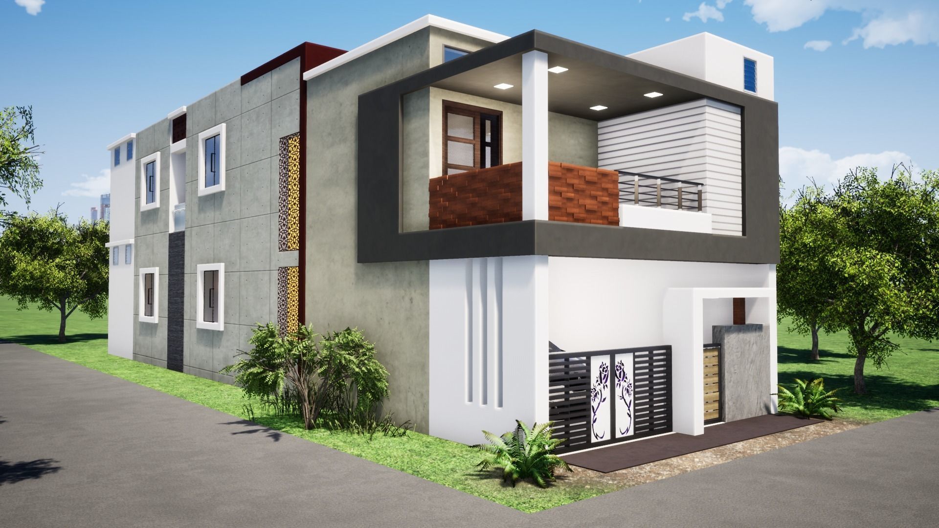 House  123 with aerial views 3D model_8