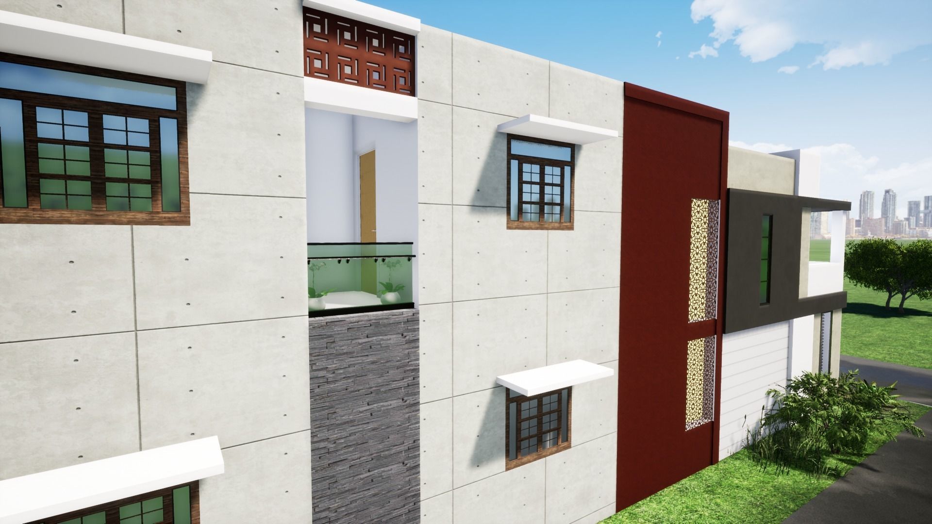 House  123 with aerial views 3D model_1