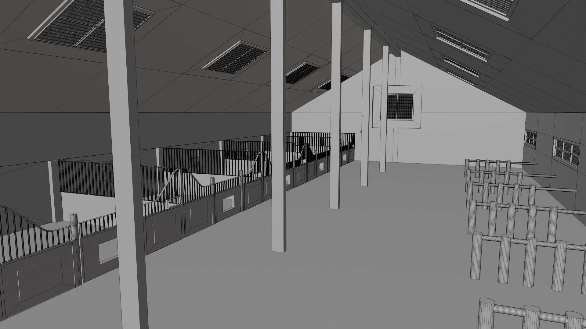 Horse Stable Low-poly 3D model_7