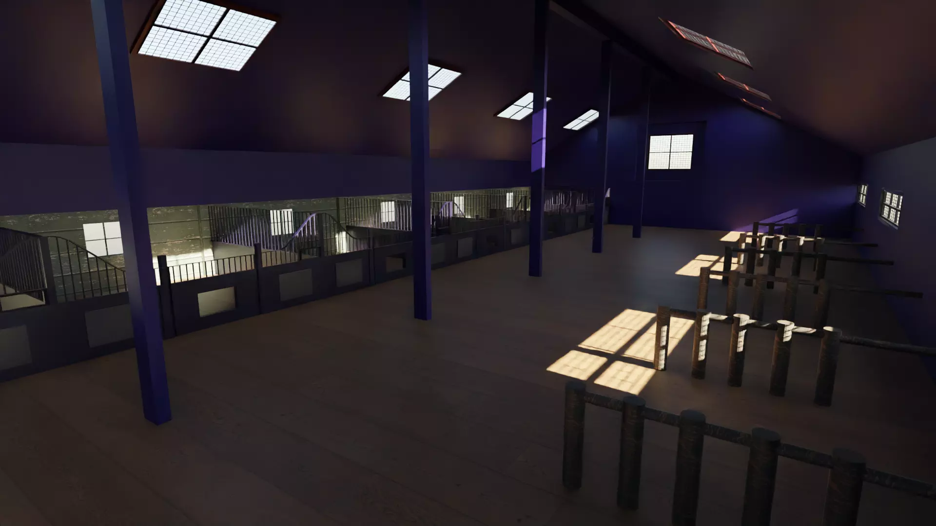 Horse Stable Low-poly 3D model_0