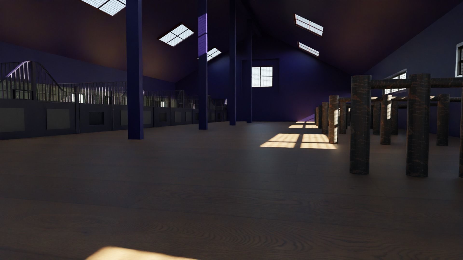 Horse Stable Low-poly 3D model_5