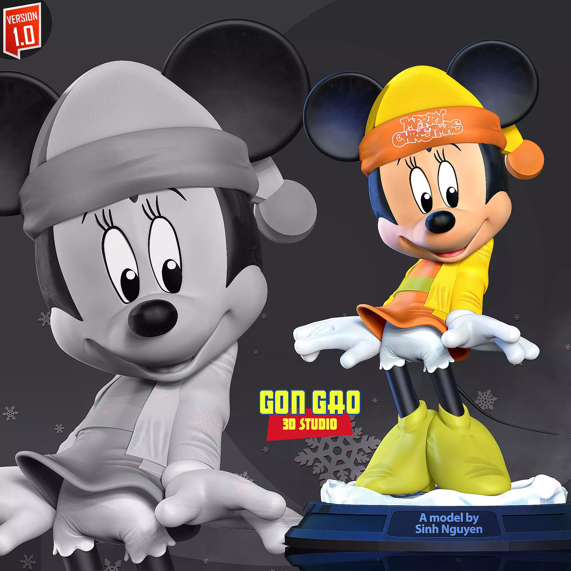 Minnie Mouse - Merry Christmas 3D print model_0