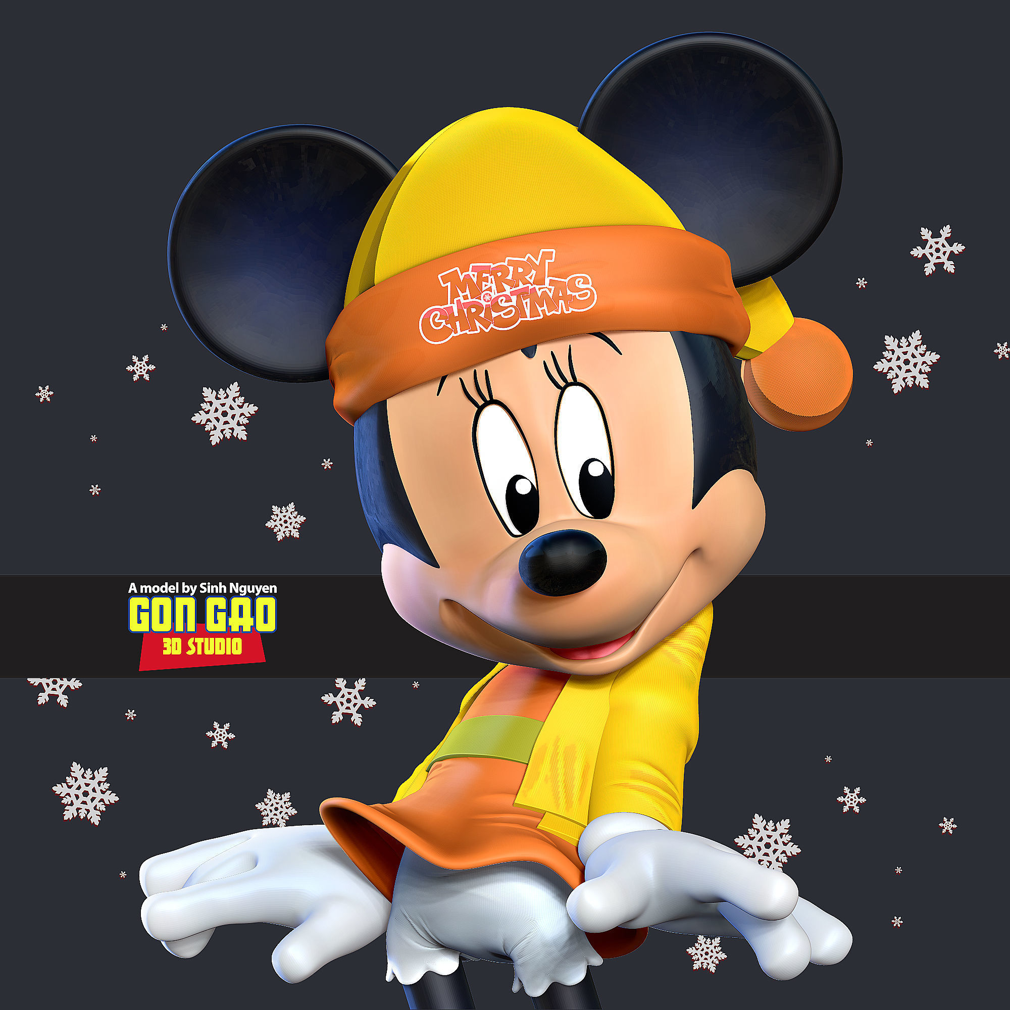 Minnie Mouse - Merry Christmas 3D print model_4