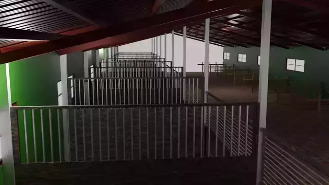 Horse Stable Low-poly 3D model