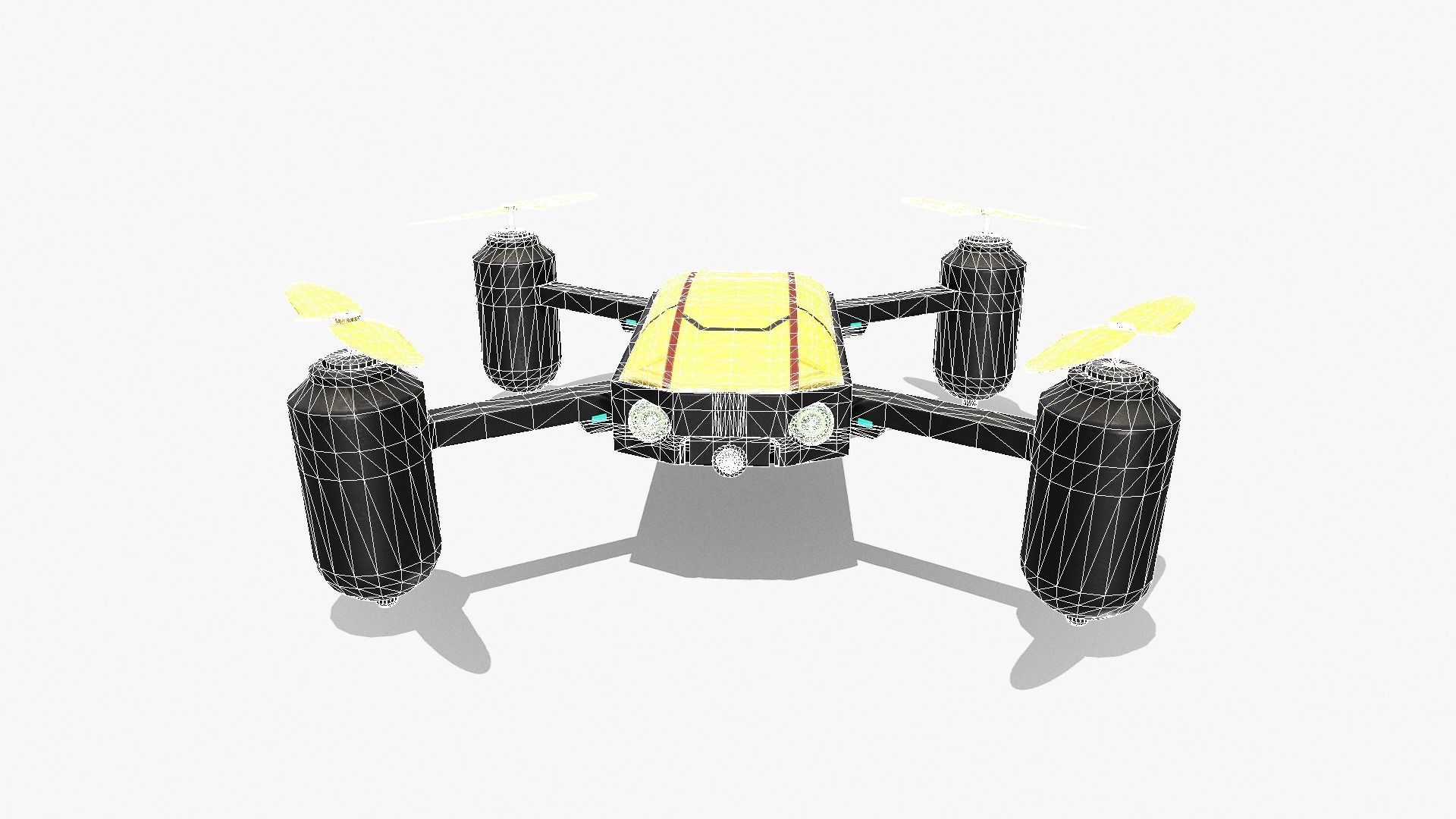 DRONE V2 RIGGED AND ANIMATED Low-poly 3D model_15