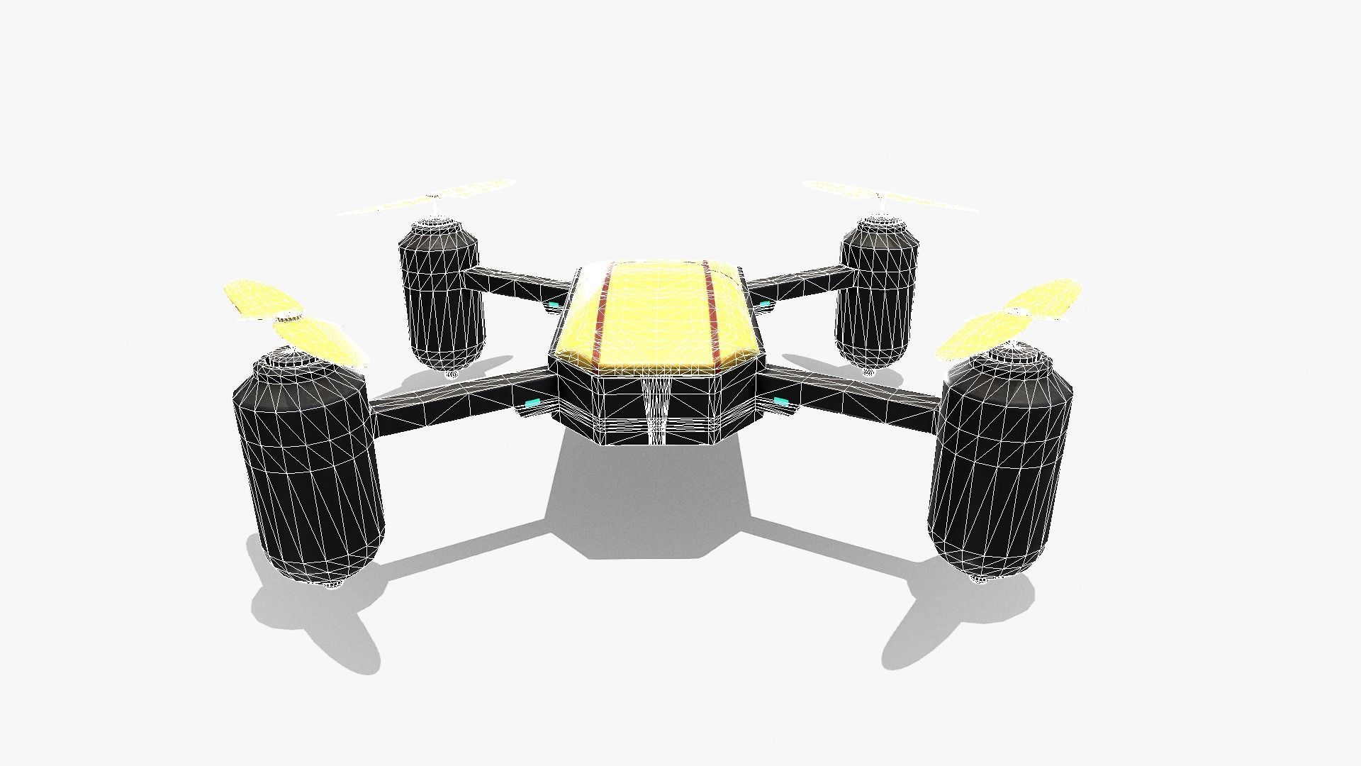 DRONE V2 RIGGED AND ANIMATED Low-poly 3D model_21