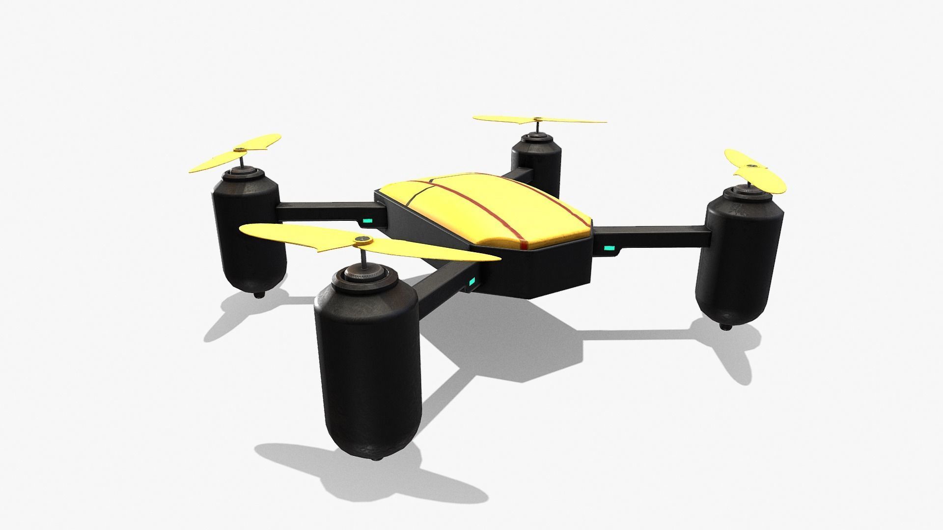 DRONE V2 RIGGED AND ANIMATED Low-poly 3D model_11